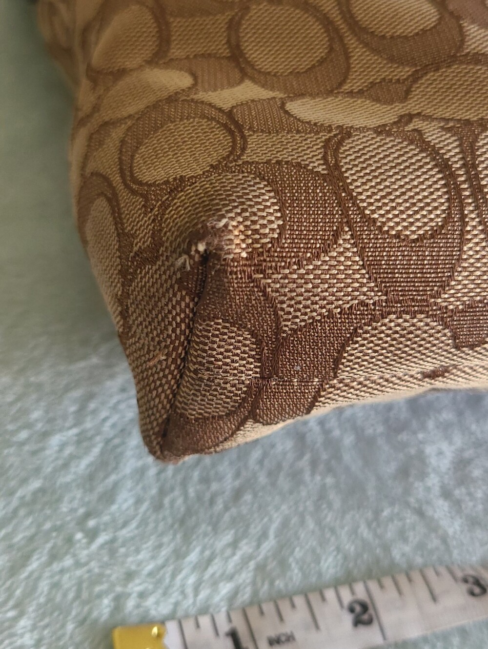 Coach Signature Brown Canvas Crossbody Bag - Picture 8 of 15
